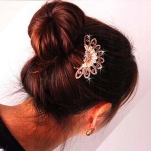 Rose Gold Crystal Pearl Bridal Hair Comb GPHC001